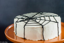 simple DIY spiderweb cake