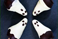 DIY chocolate pear ghosts