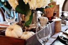 05 white hydrangeas are a great idea for any Thanksgiving, they look rustic and cute