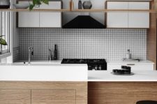 10 wooden kitchen cabinets are made more modern with white countertops and cabinet doors