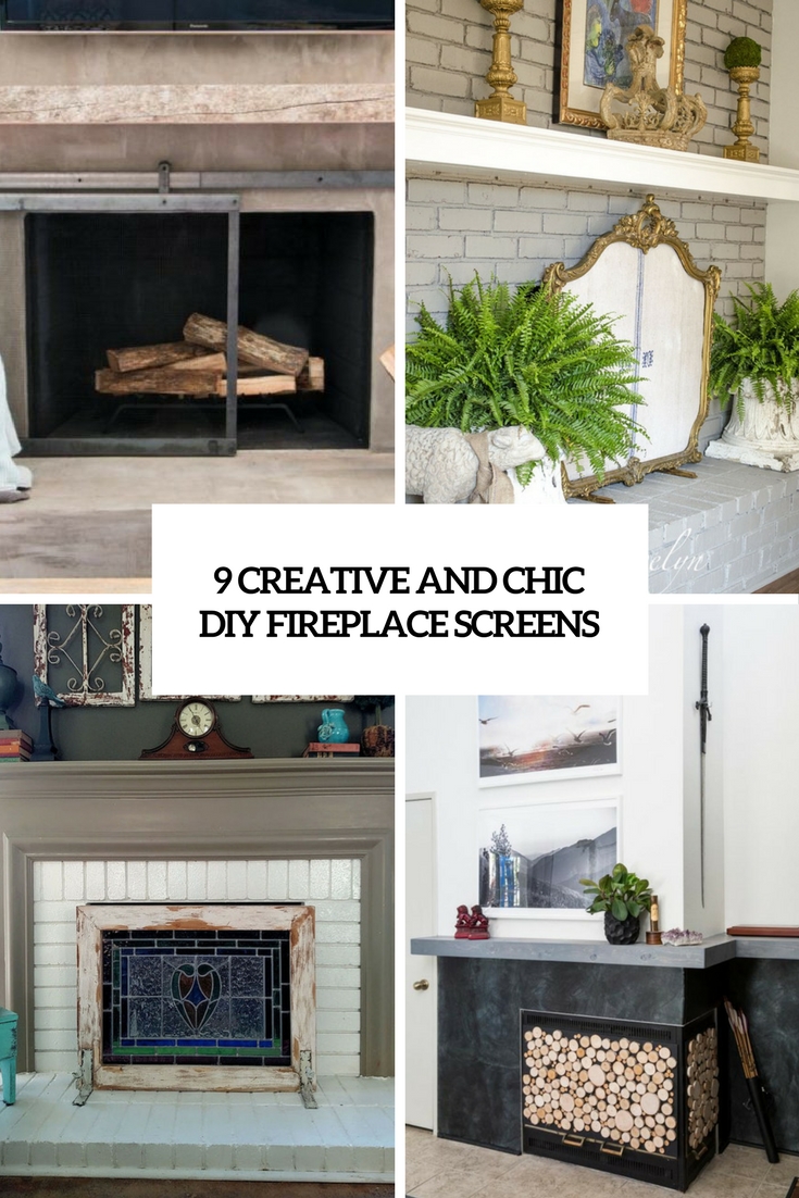 creative and chic diy fireplace screens cover