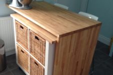 DIY rolling kitchen island from IKEA Expedit