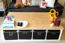DIY IKEA Kallax shelf into a coffee table
