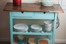 DIY IKEA hack with bold turquoise paint