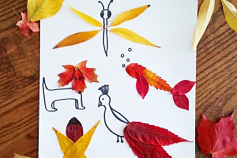 DIY leaf art (via homanathome.com)