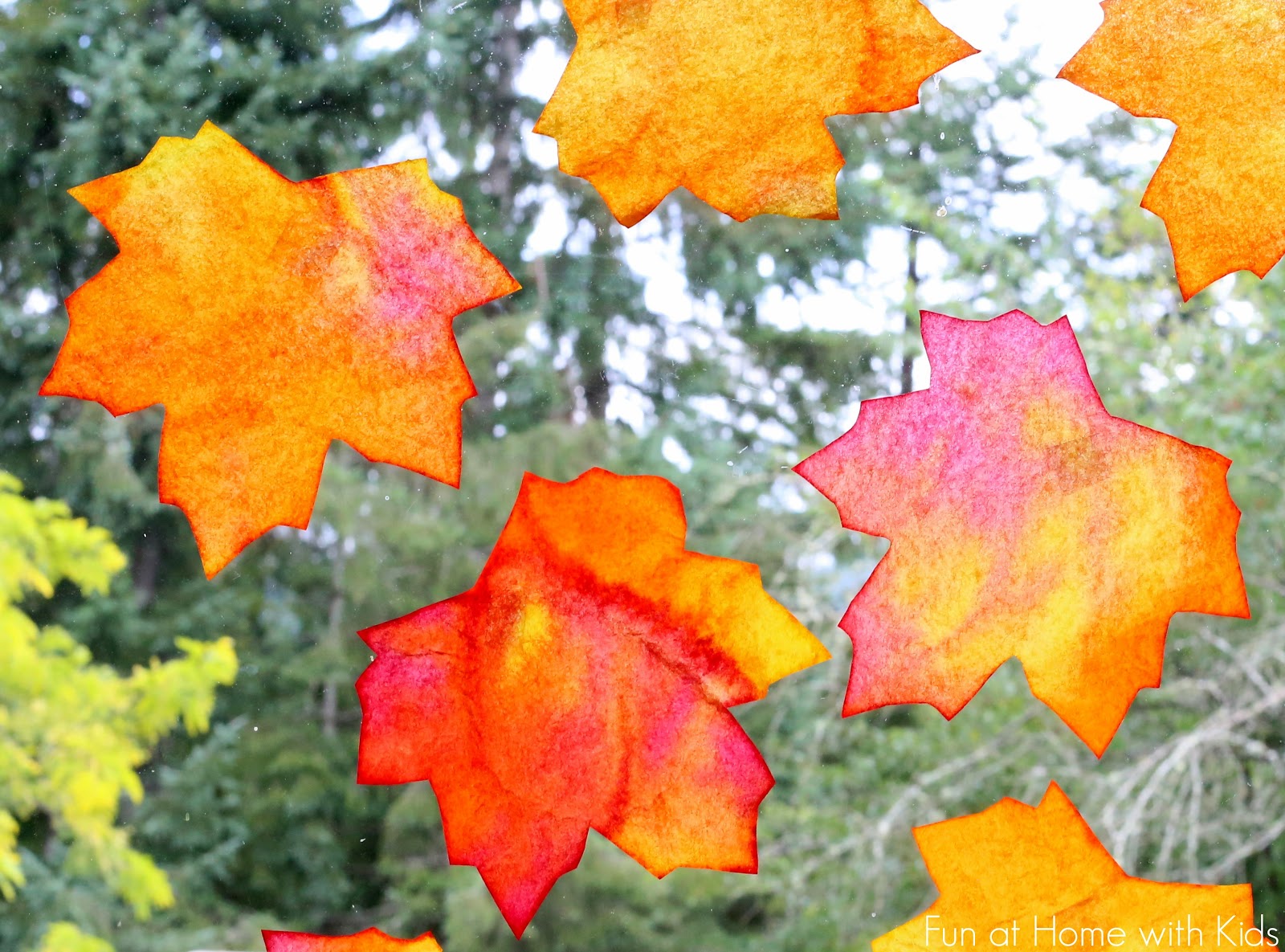 DIY fall leaf suncatchers