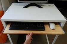 DIY IKEA Micke desk with a keyboard tray