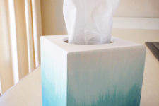 DIY ombre blue tissue box
