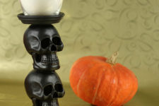 DIY skull candle holder