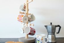 DIY coffee mug tree