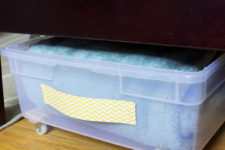 DIY rolling plastic drawers under the bed