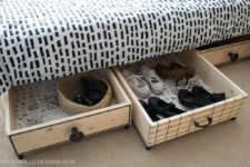DIY plywood under the bed storage drawers