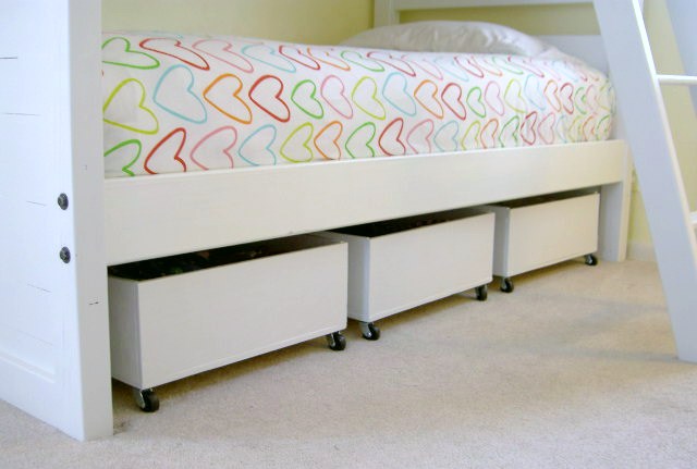 DIY rolling drawers for under the bed space