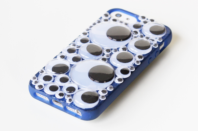 DIY googly eyes phone case (via www.handsoccupied.com)