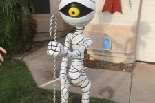 the Mummy Boy from Nightmare Before Christmas is a super cool outdoor decoration for Halloween, you may use it indoors too