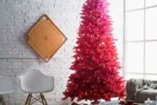 very bold pinkish Christmas tree