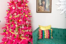 super bright pink christmas tree