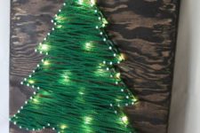 08 a Christmas tree sign in green with additional lights looks very festive and cute
