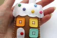 10 a fun felt gingerbread ornaments with colorful buttons can be a nice decoration