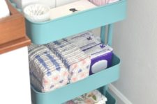 ikea cart diaper storage