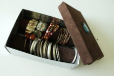 DIY shoebox bracelet organizer