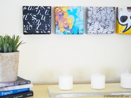 DIY modern wall art with shoeboxes