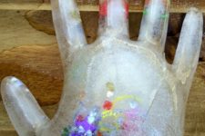 DIY frozen sensory hand