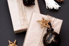 DIY decorated bauble gift toppers