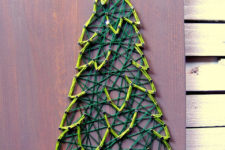 DIY dimensional Christmas string art tree