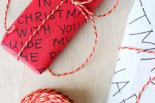 DIY red wrapping paper with markers