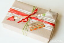 DIY geo stamped wrapping paper