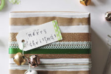 DIY glitter and colorful wrapping paper of kraft paper