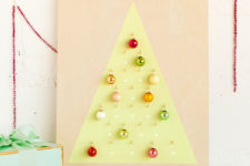 DIY modern advent calendar with ornaments