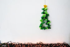 DIY advent calendar shaped as a Christmas tree