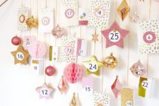 DIY pink and copper advent calendar
