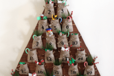 DIY advent calendar with burlap bags