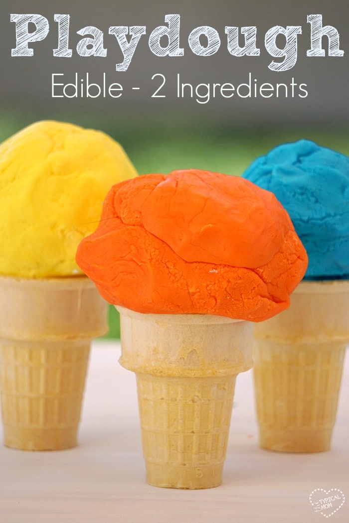 DIY edible playdough of 2 ingredients (via temeculablogs.com)