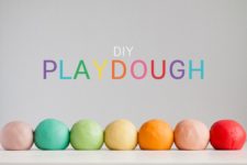 DIY jello-o colored playdough