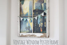 DIY vintage window poster frame
