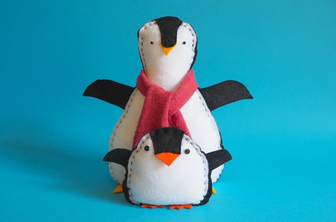 DIY stuffed penguins for kids