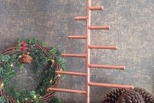 05 a tabletop copper pipe Christmas tree can be decorated in many ways