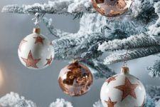 metallic Christmas ornaments