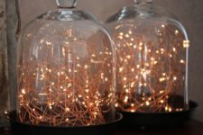 creative indoor decor with Christmas lights