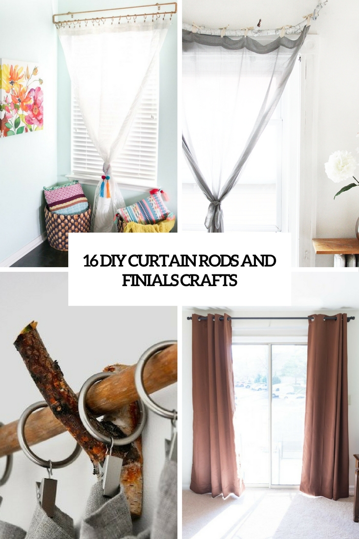16 DIY Curtain Rods And Finials Crafts