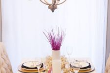 glam new year’s party tablescape