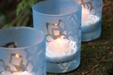 DIY snowflake tealight votive