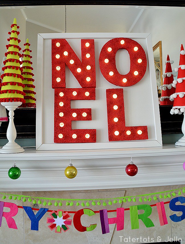 DIY styrofoam letters marquee sign