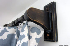 DIY distressed curtain rods in vintage style