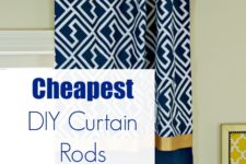 DIY cheapest curtain rods with finials