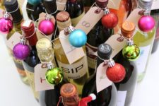 DIY wine bottle advent calendar